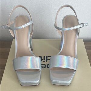 Opal Shimmer Iridescent Silver Women's platform Heels